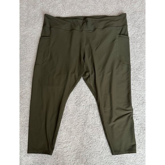 Old Navy Active Powersoft High-Rise Leggings 4X Go-Dry Olive Green - Picture 4 of 9